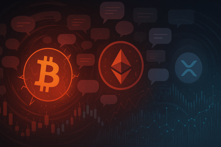 Bitcoin & Ethereum Social Sentiment Collapses, But XRP Just Sees Disinterest