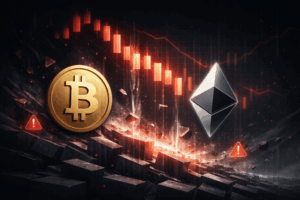 Bitcoin, Ethereum Plunge Triggers Near-$600 Million Crypto Long Flush