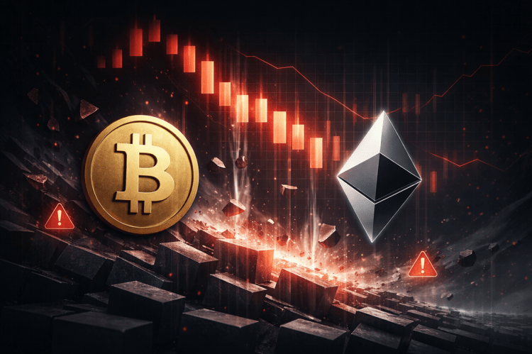 Bitcoin, Ethereum Plunge Triggers Near-$600 Million Crypto Long Flush