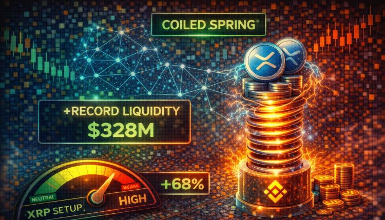XRP Shows “Coiled Spring” Setup As Network Liquidity Hits Record Levels