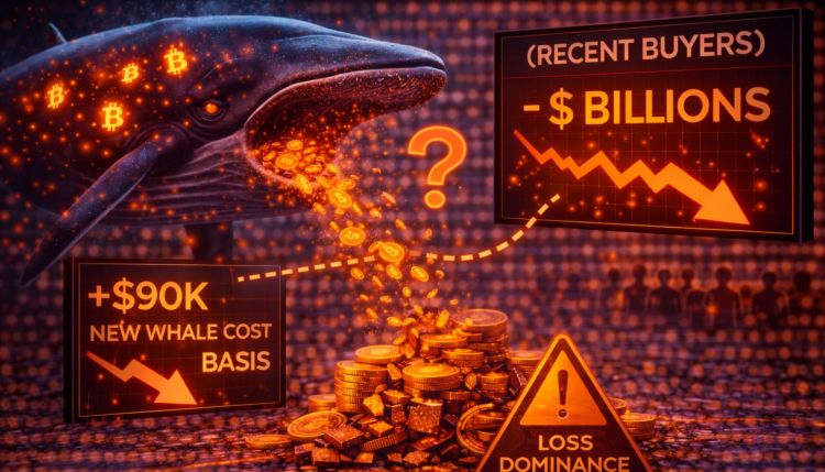 Bitcoin Drop Wipes Billions From Recent Buyers: New Whale Cost Basis Falls Toward $90K