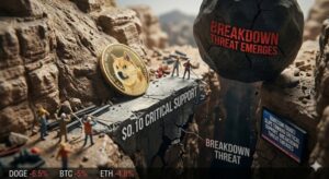 Dogecoin (DOGE) Slips Toward Critical Support, Breakdown Threat Emerges