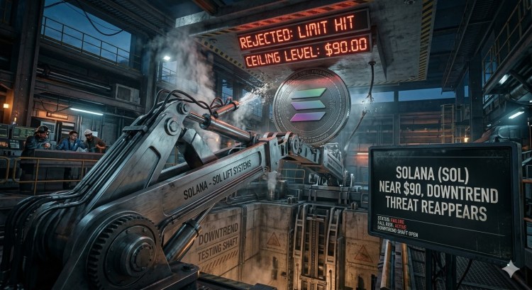 Solana (SOL) Rejected Near $90, Downtrend Threat Reappears