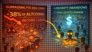 Surpassing FTX-Era Lows: 38% Of Altcoins Hit Record Lows As Liquidity Abandons The Crypto Fringe