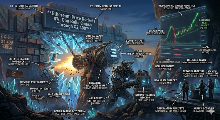 Ethereum Price Rockets 8%, Can Bulls Smash Through $2,400?